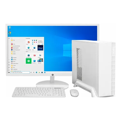Computador Pc Slim Branco I5 8gb Ram Ssd 240gb Tela 23 Plana 8 Gb
