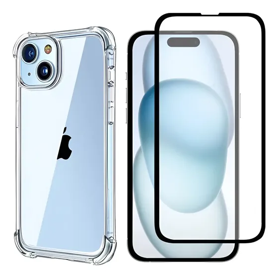 Kit Capa Capinha Anti Impacto Para Iphone 15 + Pelicula