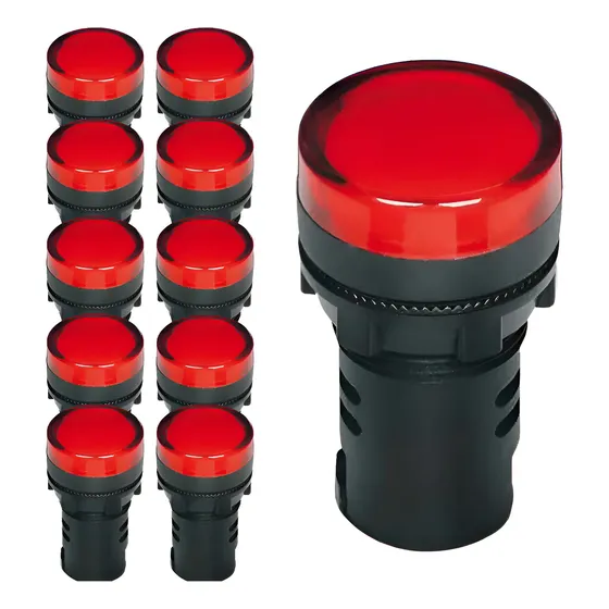 Sinaleiro Led 22mm 220v Ad22-22ds Vermelho Caixa C/ 10 Peças