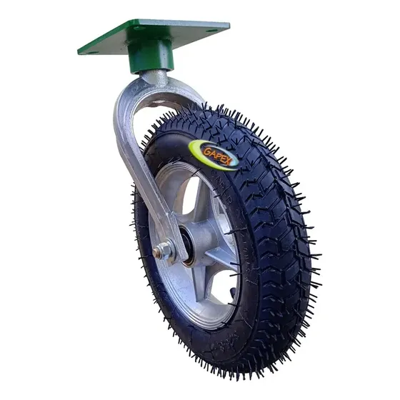 Garfo Roda Pneumática 325x8 Rodízio Aro Alum Base Horizont