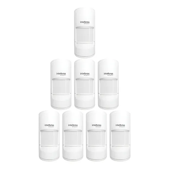 Kit 8 Sensores Alarme Infra Pet 20 Kg Ivp 5001 Pet Intelbras