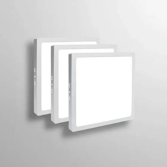 Kit 3 Plafon Led 30x30 Sobrepor Bivolt Branco Frio 32w