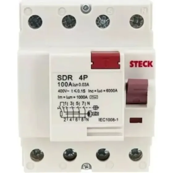 Disjuntor Dr 100a 4p 30ma Steck