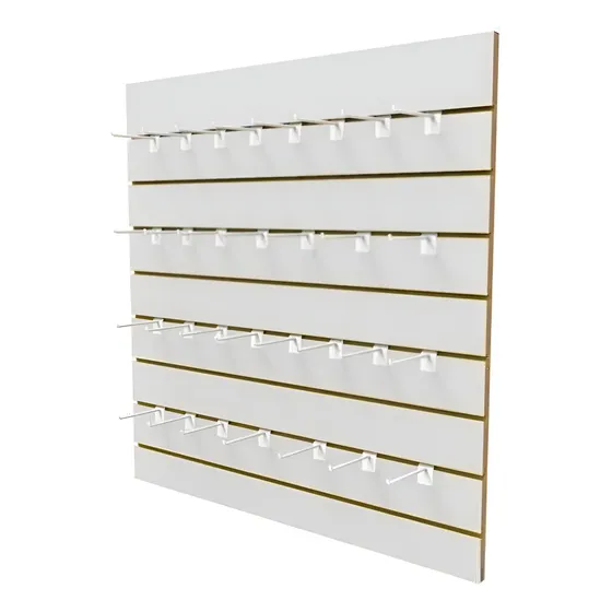 Kit 0,61x0,61 Painel Canaletado Mdf Branco 20 Ganchos