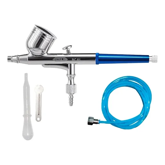 Aerógrafo Profissional Copo Fixo 0,2mm + Mangueira + Conexão