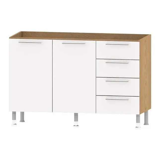 Balcão De Cozinha Ditália Aspen 2 Pt 4 Gvts Cv/br Cd-104 Br