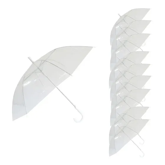 Kit 10 Guarda Chuva Sombrinha Transparente Atacado