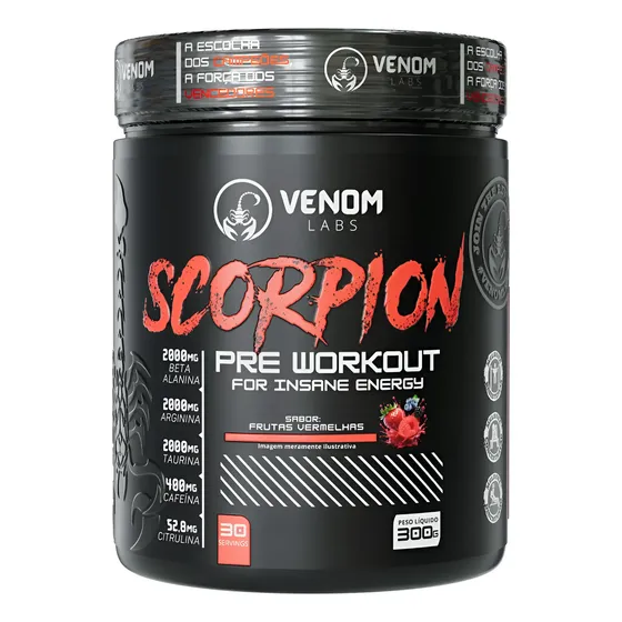 Pré Treino Scorpion 300g Venom Labs Frutas - Night Train Max Frutas Vermelhas