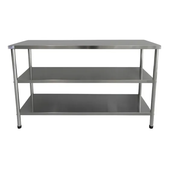 Mesa Master 1,40x0,48 2 Prateleiras 100% Inox