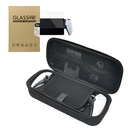 Case Estojo Para Ps Portal Playstation 5 + Película De Vidro Preto Ps Portal