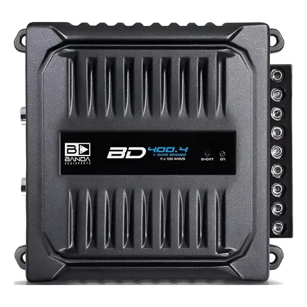 Amplificador Banda Bd400x4 Digital 4 Canais 2 Ohm Preto Novo Preto