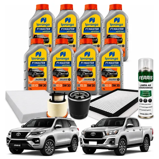 Kit Troca De Óleo E Filtros Hilux Sw4 2.8 Diesel 2016 A 2023