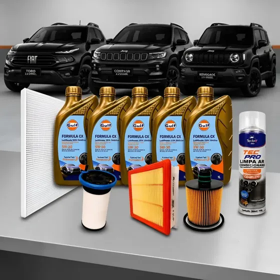 Kit Troca De Óleo E Filtros Toro Renegade Compass 2.0 Diesel