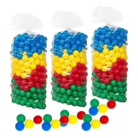Pacote Com 1.000 Bolinhas 76mm Coloridas Premium Atoxicas