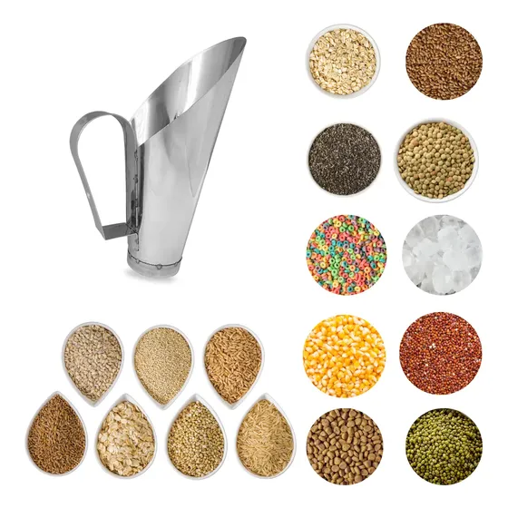 Concha Para Cereais Grãos 100g Medidor Inteiro Aço Inox
