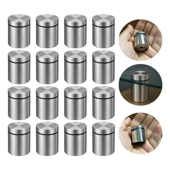 50 Prolongador De Vidro 25x25 Aço Inox Escovado Madeira