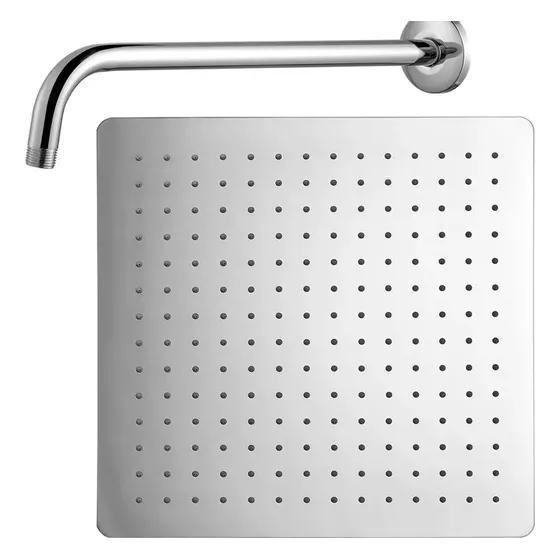 Ducha Inox Ss304 Quadrada 40cm Fina 40x40 Chuveiro Com Braço