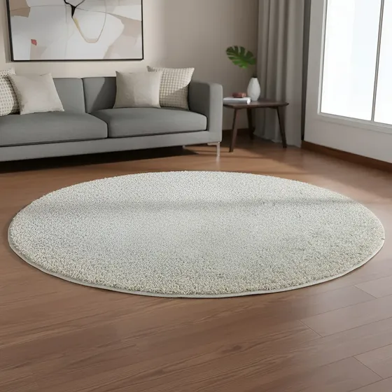 Tapete Redondo Sala Quarto Classic 100 X 100 Cinza