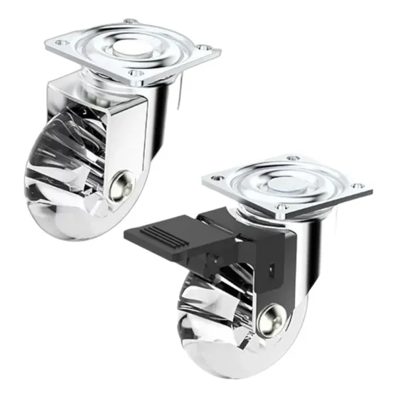 Jogo 8 Rodinhas 50mm Gel Base Girat. (4 Com Freio + 4 Sem)