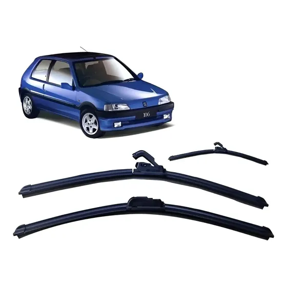 Kit 3 Palhetas Limpador Parabrisa Diant+tras Peugeot 106
