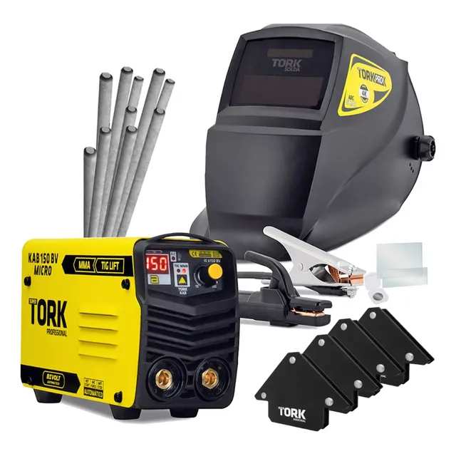 Super Inversor Solda 150a 110/220v Bivolt + Mascara Eletrodo