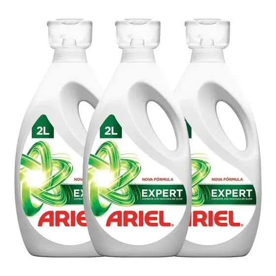 Kit Com 3 Sabão Líquido Ariel 2l 50 Lavagens