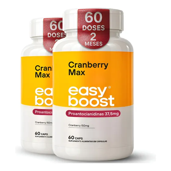 Cranberry Max 100% Easy Boost Extrato Em Pó Kit 2x 120caps