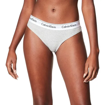 Calcinha Feminina Tanga Clássica Calvin Klein 0966 Mescla Liso P