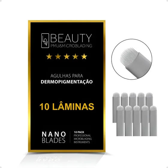 10 Lâminas Lovbeauty Nano Blade 18u 0.18mm Flex Ultra Fina