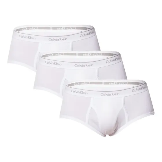 Kit Com 3 Cuecas Brief De Cotton Rib Calvin Klein Branco Gg