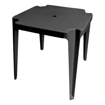 Mesa Monobloco De Plástico De Bar Multiuso Quadrada Preta