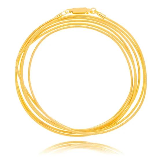 Pulseira Corda De Violão Banhado Em Ouro 18k