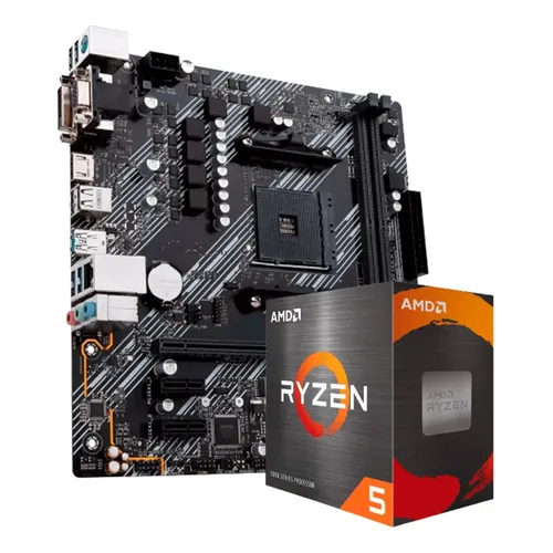 Kit Upgrade Amd Ryzen 5 5500 Placa Mãe A520m Ddr4 Preto