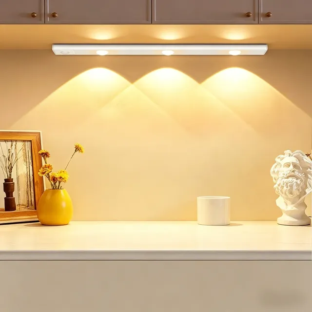 Luminária Barra Led Recarregável Para Quarto Com Sensor 40cm Branco