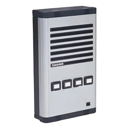 Porteiro Predial Placa Thevear Danubio Para Interfones 4pts Cinza