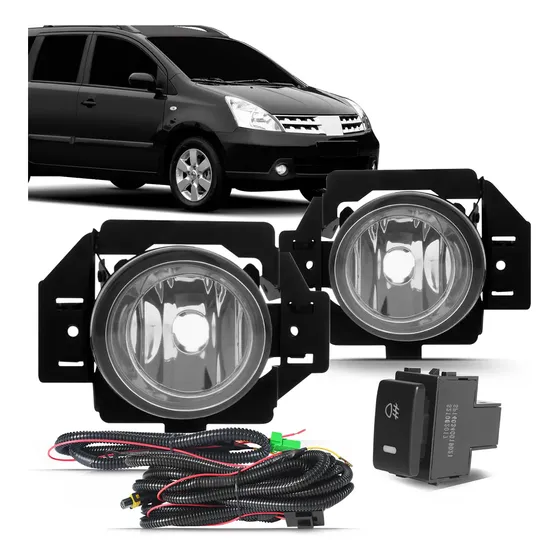 Kit Farol Auxiliar Milha Neblina Livina 2009 Bt Mod Original