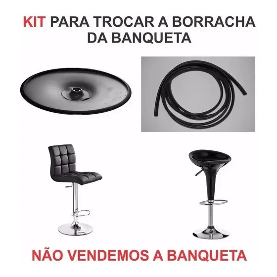 6xborrachas, Plastico, Reparo, Banqueta Cozinha, Reposição