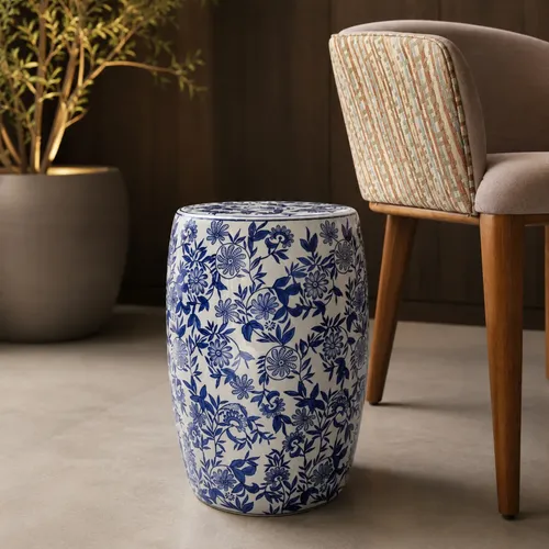 Seat Garden Azul Branco Banqueta Jardim Hong Kong