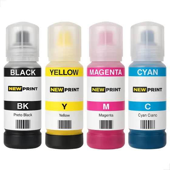 Kit 4 Refil Tinta Para Epson 544 L3150 L3250 L3110 L3210