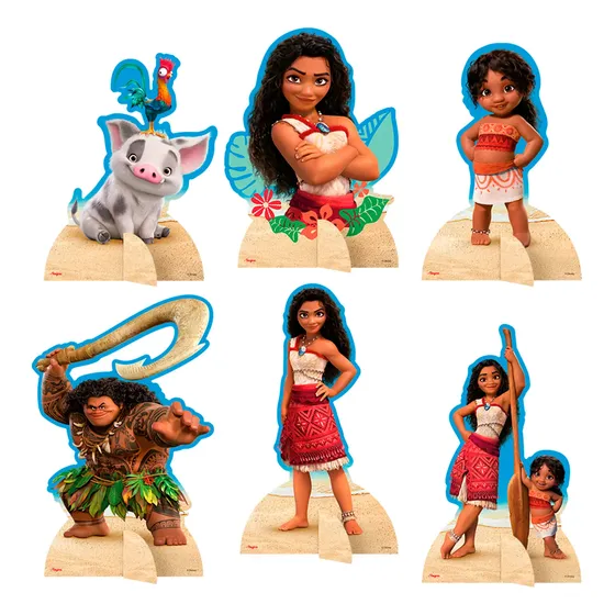6 Display De Mesa Festa Moana 2 Decoração Aniversário 23cm