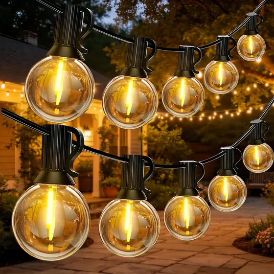 Varal De Luzes Led 15m Com 25 Lâmpada Externo Cordão Festão