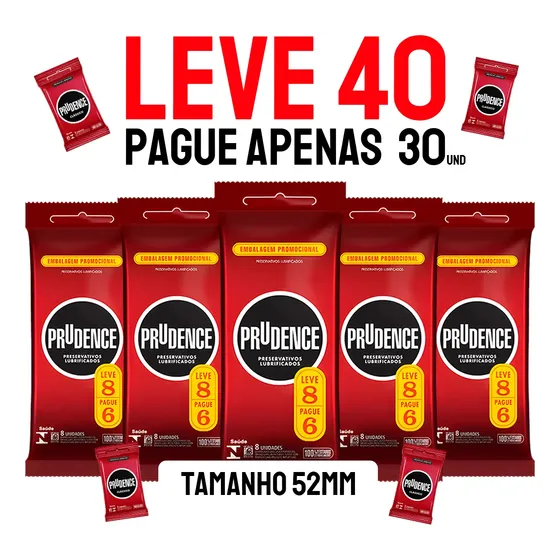 Kit 40 Camisinhas Prudence Clássico Pacote Promocional