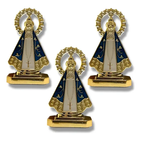 3 Santinha Nossa Senhora Aparecida Painel P Carro Dupla Face