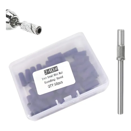 Kit Broca Mandril Caixa 50 Refil De Lixa Premium Para Motor