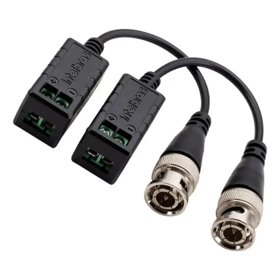 Balun Passivo Intelbras Vb 501 P G2 Conversor 4k Cftv 1 Par Preto 12v