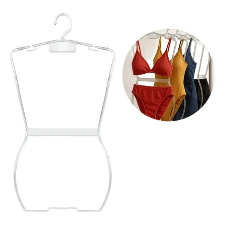 5 Cabide Corpo Silhueta Adulto Acrílico Transparente Verão