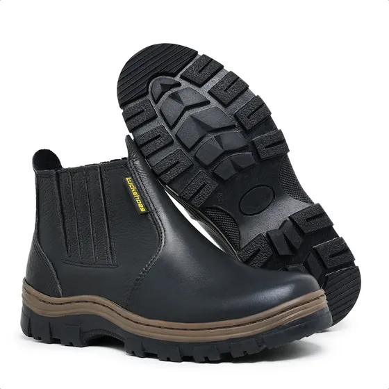 Bota Botina Em Couro Trabalho Ou Passeio Conforto Resistente
