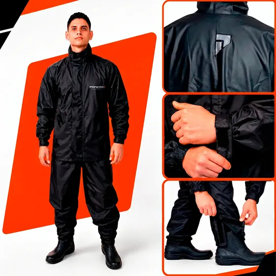 Capa De Chuva Pvc Motoqueiro Impermeável Reforçada Pioneira