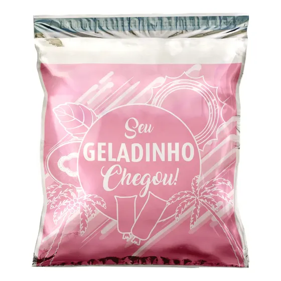 Embalagem Térmica Para Geladinho 22x22+4 Rosa - 200 Unidades
