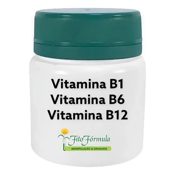 Vit B1 100mg + Vit B6 100mg + Vit B12 5000mcg 30 Cápsulas